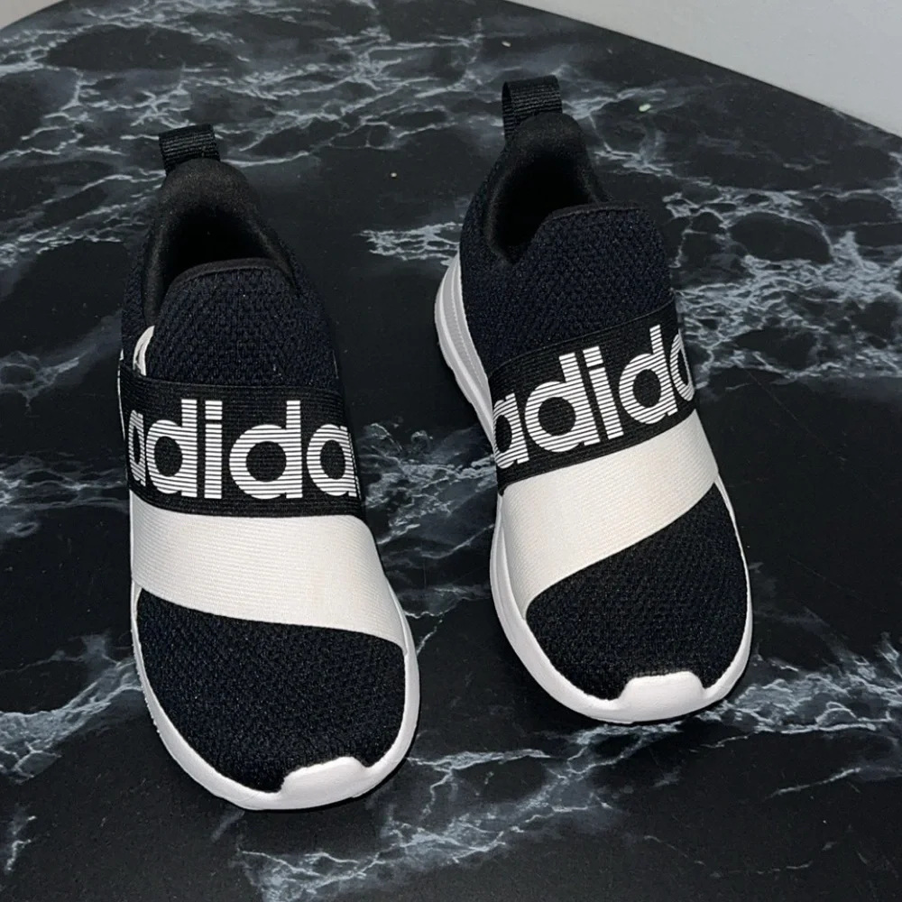 ADIDAS SLIP-ON SNEAKERS LITE RACER ADAPT 6.0 SHOES KIDS Sz 10.5 Black White NEW - Picture 8 of 10